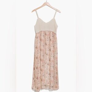STITCHDROP Mokopuko Crotchet Trim Babydoll Floral Maxi Dress Size Medium